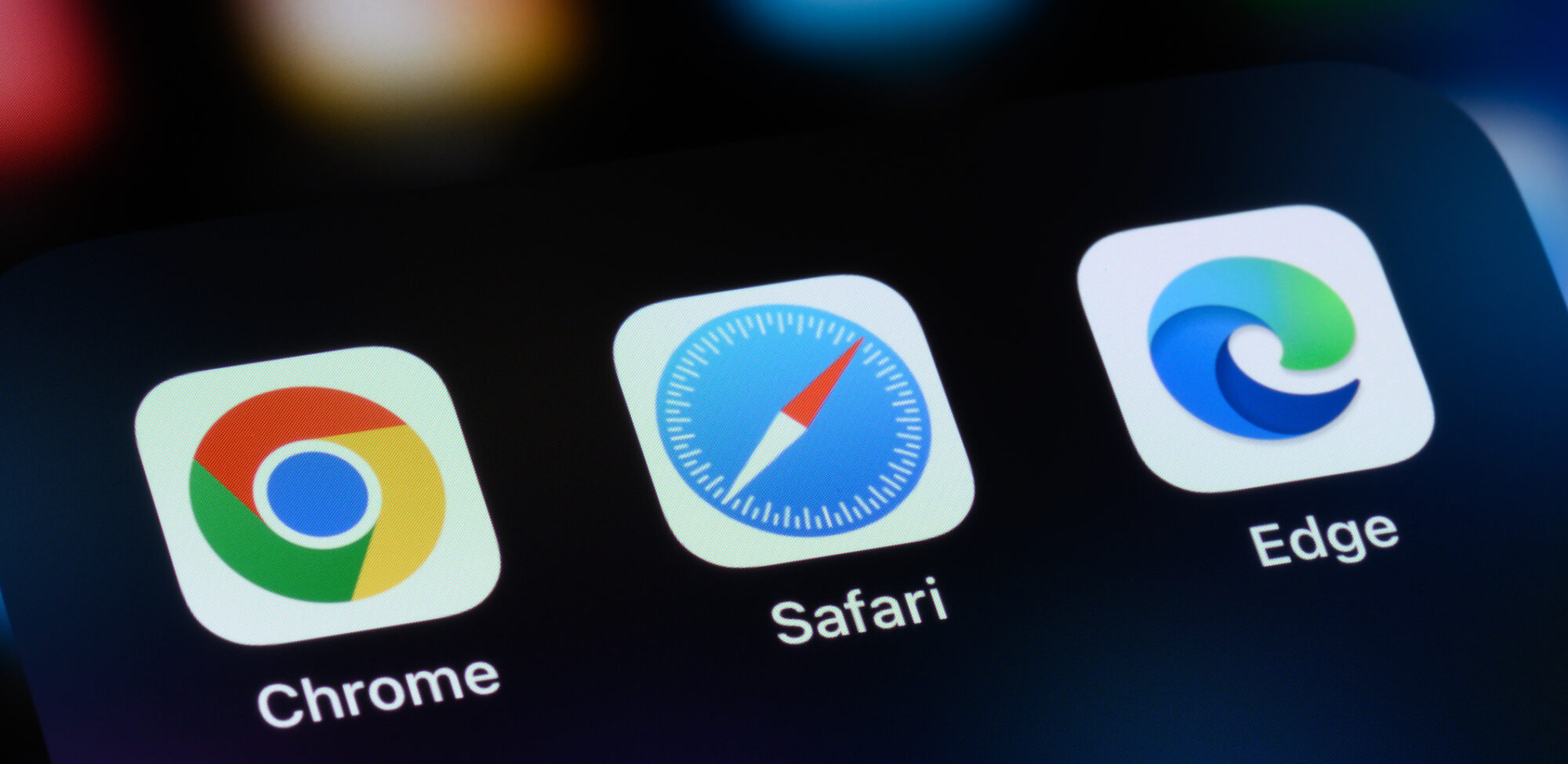 Web Browser Apps - Google Chrome, Apple Safari, Microsoft Edge